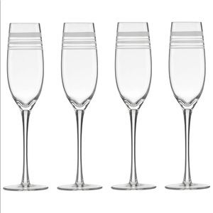 Kate Spade Lenox Champagne Flute Glasses 6 oz